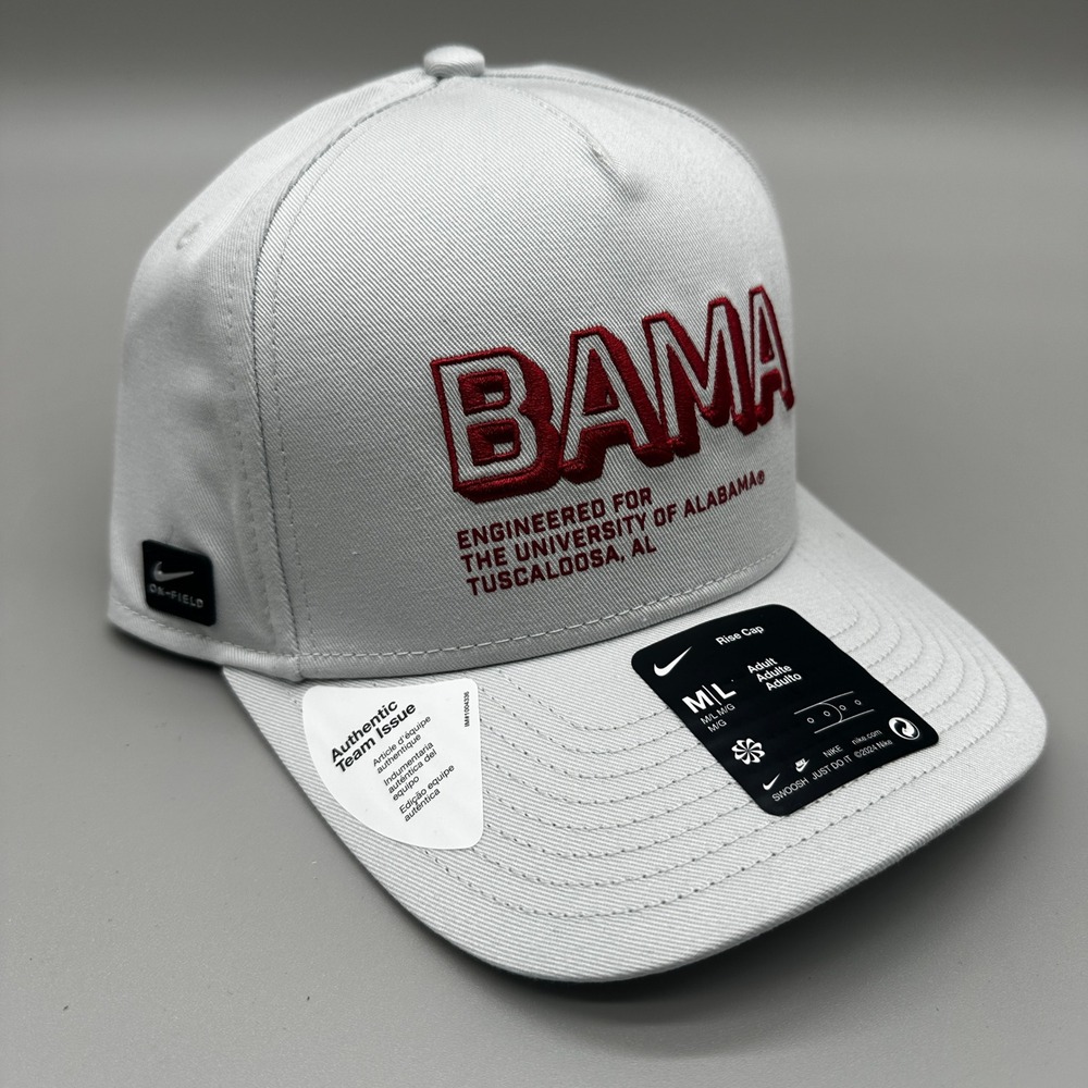 Alabama Crimson Tide Nike Engineered Rise Cap Hat Mens M/L Gray Snapback NEW
